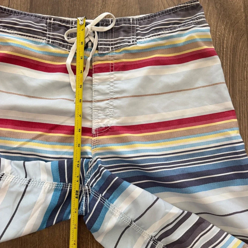 Billabong Board Shorts Mens Size 33 Multi-Color Striped Surf Swim Trunks Y2K